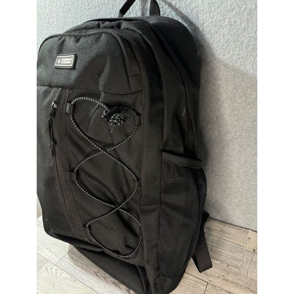 Converse CO Accessories Transition Unisex Jet-Black Zipper Backpack Bag CVVB14 - Picture 4 of 13